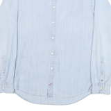 TOMMY HILFIGER Mens Blue Button Down Shirt L Cotton Blend Casual Lightweight