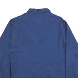 JC PENNEY Mens Blue Nylon Button Jacket L Plain Lightweight Casual