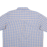 CHAPS Mens Blue & Red Check Shirt XL Button Short Sleeve Cotton Blend Summer