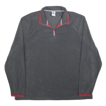 STARTER Mens Grey & Red Pullover Plain Crew Neck Basic Knit XL Sportswear Casual