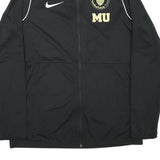 NIKE Womens Black & White Sports Team Track Jacket L Polyester Blend Zip