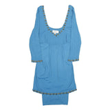 TEMPERLEY LONDON Womens Blue Day Jersey Plain Long Sleeve Knee Length UK 12