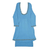 TEMPERLEY LONDON Womens Blue Day Jersey Plain Long Sleeve Knee Length UK 12