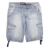 O'NEILL Mens Shorts Blue Cargo Regular 2XL W36 Light Wash Cotton Blend