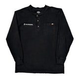 Saunders Logo Dickies Long Sleeve T-Shirt - Medium Black Cotton