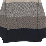 BARBOUR Womens Beige & Navy Patterned Jumper Round Neck Basic Knit UK 10 Wool