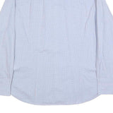 TED BAKER Mens Blue & White Check Shirt L Cotton Blend Long Sleeve Formal