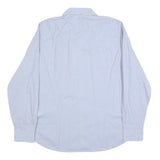 TED BAKER Mens Blue & White Check Shirt L Cotton Blend Long Sleeve Formal