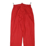 CITY LIFE Womens Viscose Blend Red Regular Straight Trousers W26 L31 Stylish Zip
