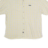 NAUTICA Mens Yellow & Cream Check Shirt XL Cotton Blend Casual Comfort