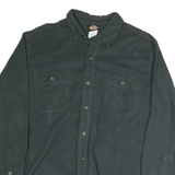 DICKIES Mens Black Cotton Shirt L Workwear Button Down Long Sleeve Utility