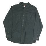 DICKIES Mens Black Cotton Shirt L Workwear Button Down Long Sleeve Utility