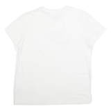 NIKE Womens White T-Shirt L Short Sleeve Crew Neck Cotton Classic Logo