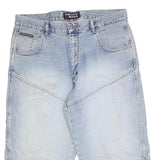 CROSSBALL Mens Denim Blue Casual Shorts M W34 Cotton Blend Relaxed Fit Utility