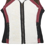 NAPAPIJRI Girls White Brown Burgundy Zip Jacket XL Polyester Blend Sherpa