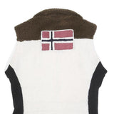 NAPAPIJRI Girls White Brown Burgundy Zip Jacket XL Polyester Blend Sherpa