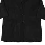MAX&CO Womens Black Elegant Jacket L Polyester Blend Plain Button Closure