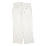 TOMMY HILFIGER Mens Cotton Blend White Regular Straight Trousers W34 L27 Casual