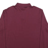 POLO RALPH LAUREN Mens Maroon Long Sleeve Plain M Cotton Polo Shirt Classic