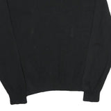 CALVIN KLEIN Mens Black Plain Cotton V-Neck Basic Knit Jumper XL Classic Style