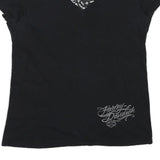 HARLEY DAVIDSON Mens Black Graphic T-Shirt XL Short Sleeve V-Neck Cotton Blend
