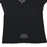 HARLEY DAVIDSON Mens Black Graphic T-Shirt XL Short Sleeve V-Neck Cotton Blend