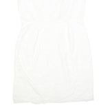 CALVIN KLEIN Womens White Polyester Blend Fit & Flare Lace Sleeveless Knee