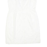 CALVIN KLEIN Womens White Polyester Blend Fit & Flare Lace Sleeveless Knee