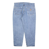 CARHARTT Mens Relaxed Blue Denim Light W36 L26 Zip Cotton Blend Jeans