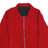 MARLBORO Mens Red Cotton Blend Zip Jacket L Classic Casual Outerwear