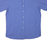 JOOP! Mens Blue Cotton Blend Shirt M Classic Fit Button Short Sleeve Casual