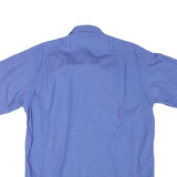 JOOP! Mens Blue Cotton Blend Shirt M Classic Fit Button Short Sleeve Casual