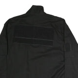 Mens Black Cotton Zip Jacket XL Plain Tactical Workwear Utility Pocket