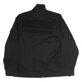 Mens Black Cotton Zip Jacket XL Plain Tactical Workwear Utility Pocket