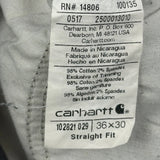 Carhartt Trousers - 36W 30L Grey Cotton
