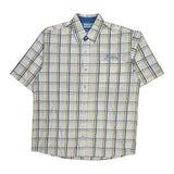 Southpole Checked Short Sleeve Shirt - Medium Blue Cotton