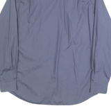 BOSS HUGO BOSS Mens Blue Plain Shirt M Cotton Long Sleeve Button Collar Regular
