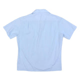 JC PENNY Mens Blue Shirt M Cotton Blend Short Sleeve Button Front