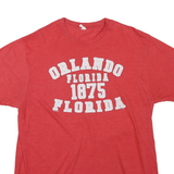Mens Red Orlando Florida 1875 Graphic T-Shirt M Short Sleeve Crew Neck Casual