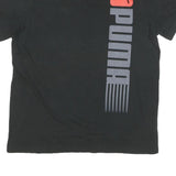 PUMA Mens Black Athletic T-Shirt L Short Sleeve V-Neck Logo Graphic