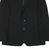KENZO Mens Black Jacket S Wool Blend Plain Button Closure Classic Tailored