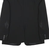 KENZO Mens Black Jacket S Wool Blend Plain Button Closure Classic Tailored