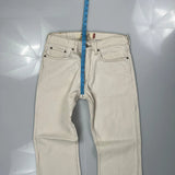Low Levis Boot Cut Jeans - 30W UK 10 Cream Cotton