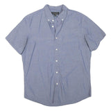 BANANA REPUBLIC Mens Blue & White Dotted Short Sleeve Shirt M Cotton Blend