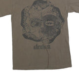 GILDAN Mens Brown Graphic T-Shirt S Short Sleeve Crew Neck Cotton Blend