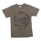 GILDAN Mens Brown Graphic T-Shirt S Short Sleeve Crew Neck Cotton Blend