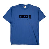 Made In USA Soccer Nike Graphic T-Shirt - Large Blue Cotton