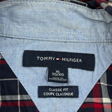 Tommy Hilfiger Checked Short Sleeve Shirt - XL Navy Cotton