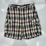 Unbranded Checked Cargo Shorts - 34W 11L Multicoloured Cotton