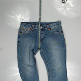 True Religion Contrast Stitch Jeans - 36W UK 16 Blue Denim